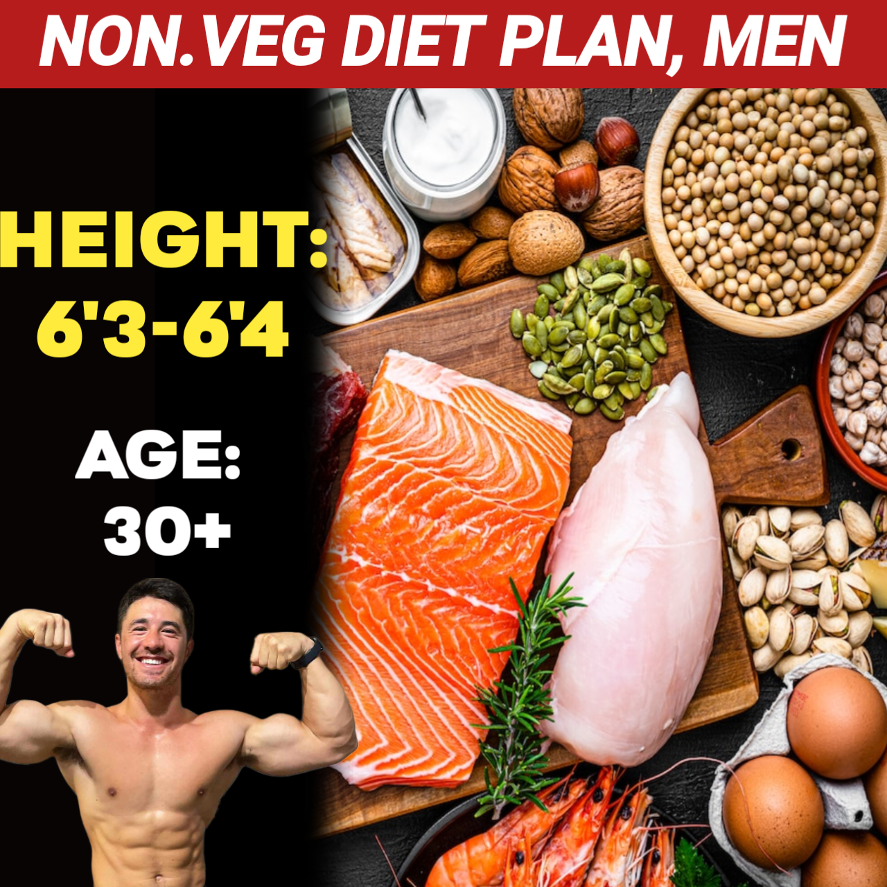 Height:6'3-6'4,Age:30+, Nonveg WEIGHT LOSS DIET PLAN for Men.
