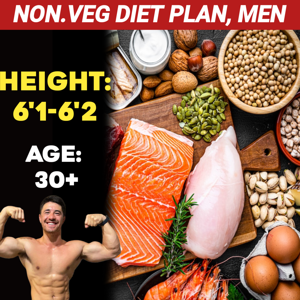 Height:6'1-6'2,Age:30+, Nonveg WEIGHT LOSS DIET PLAN for Men.