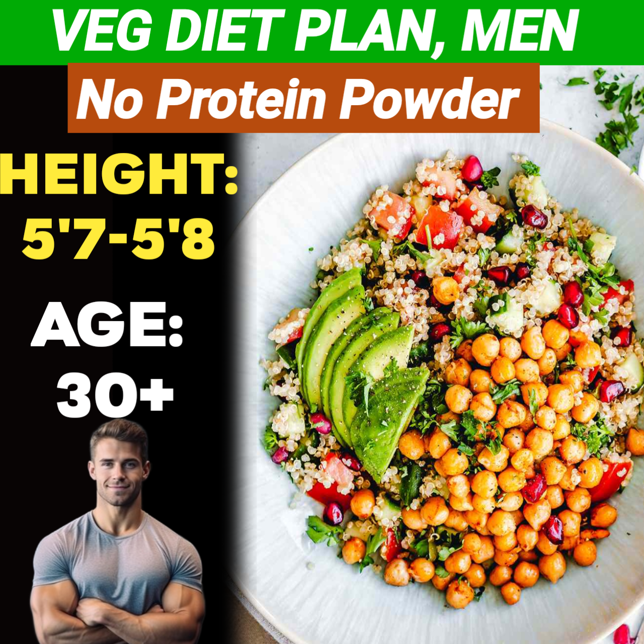 Height:5'7-5'8,Age:30+,Veg. NO PROTEIN POWDER Weight LOSS DIET PLAN for MEN.