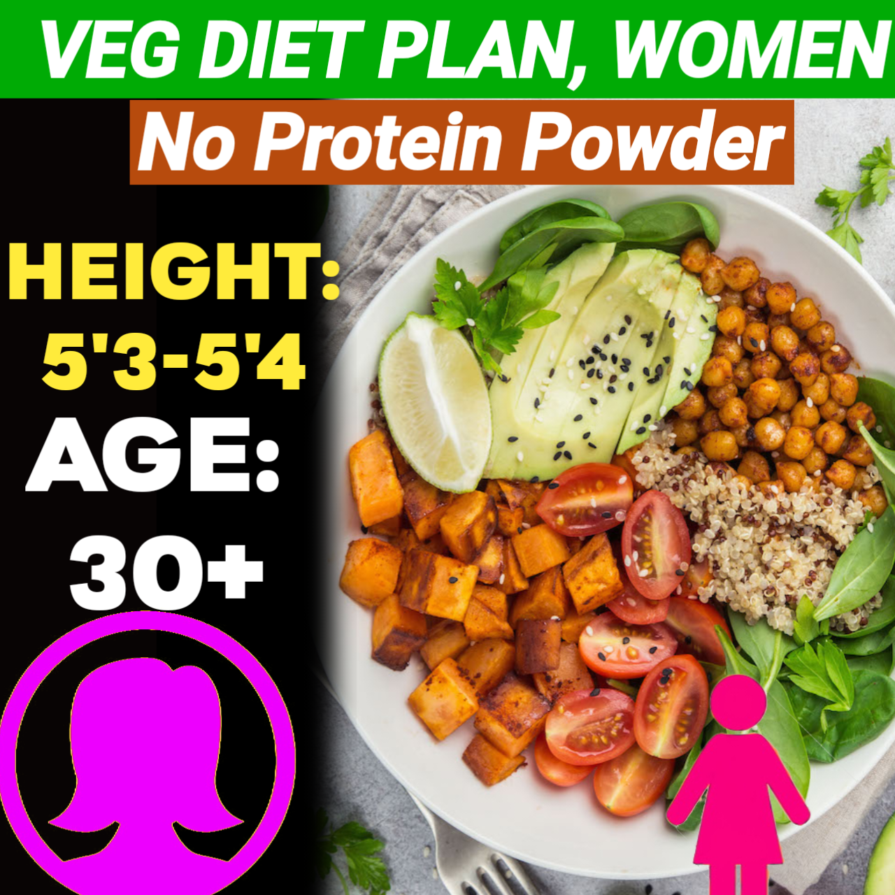 Height:5'3-5'4,Age:30+,Veg. NO PROTEIN POWDER Weight LOSS DIET PLAN for WOMEN.