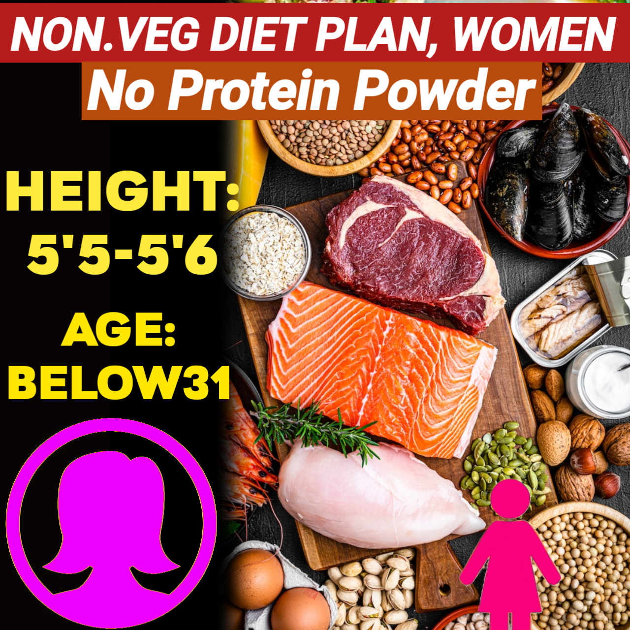 Height:5'5-5'6,Age: below31,NonVeg. NO PROTEIN POWDER Weight LOSS DIET PLAN for WOMEN.