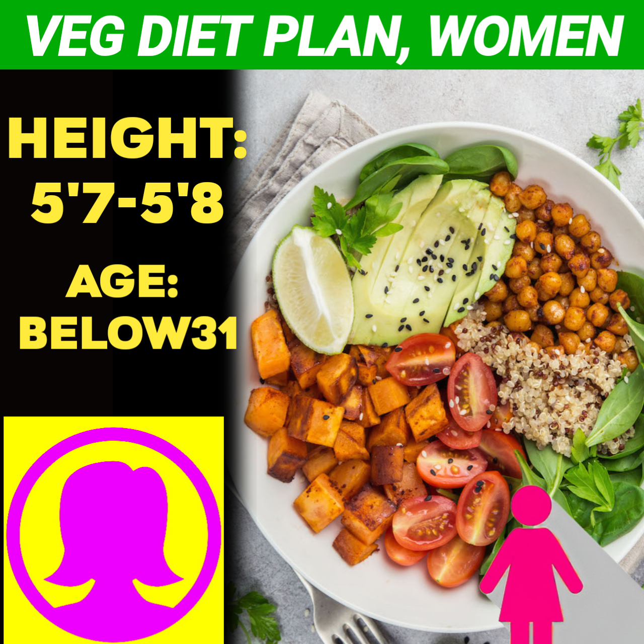 Height:5'7-5'8,Age:below31, VEG WEIGHT LOSS DIET PLAN for WOMEN.