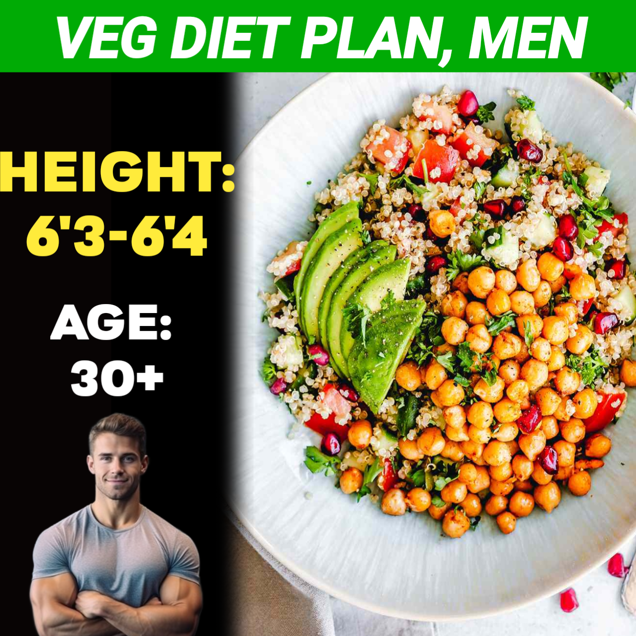 Height:6'3-6'4,Age:30+,Veg Weight Loss Diet Plan for Men.