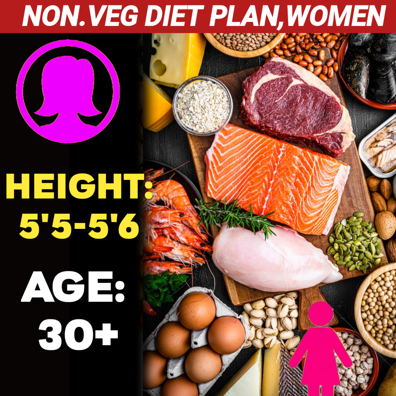Height:5'5-5'6,Age:30+, Nonveg WEIGHT LOSS DIET PLAN for WOMEN.