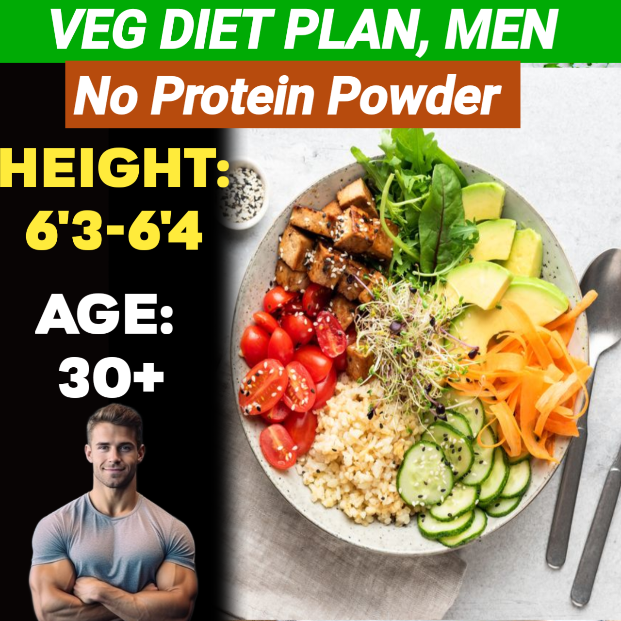 Height:6'3-6'4,Age: 30+,Veg. NO PROTEIN POWDER Weight LOSS DIET PLAN for MEN.