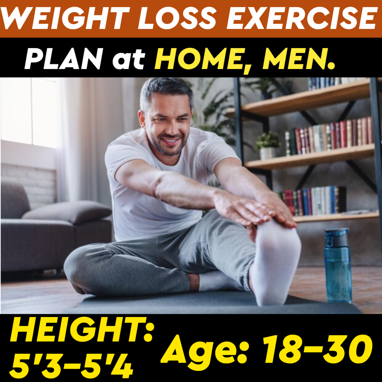 Height:5'3-5'4,Age: Below31,WEIGHT LOSS EXERCISE PLAN for Men at HOME.