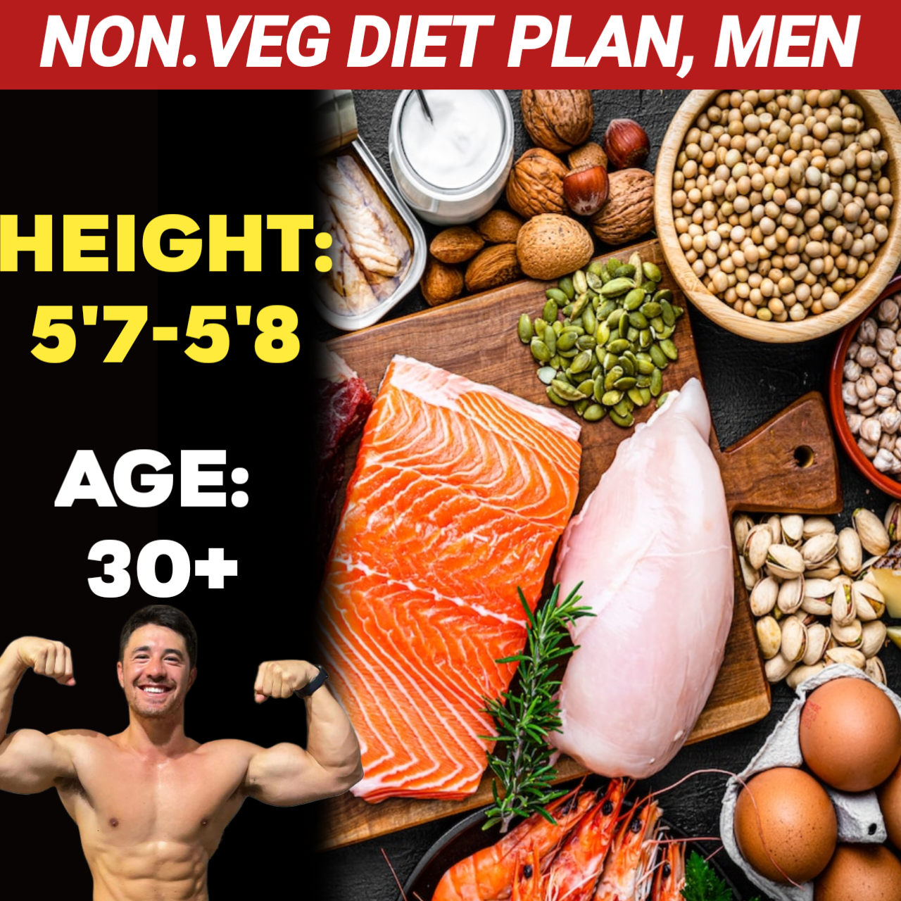 Height:5'7-5'8,Age:30+,NonVeg. WEIGHT LOSS DIET PLAN for MEN.