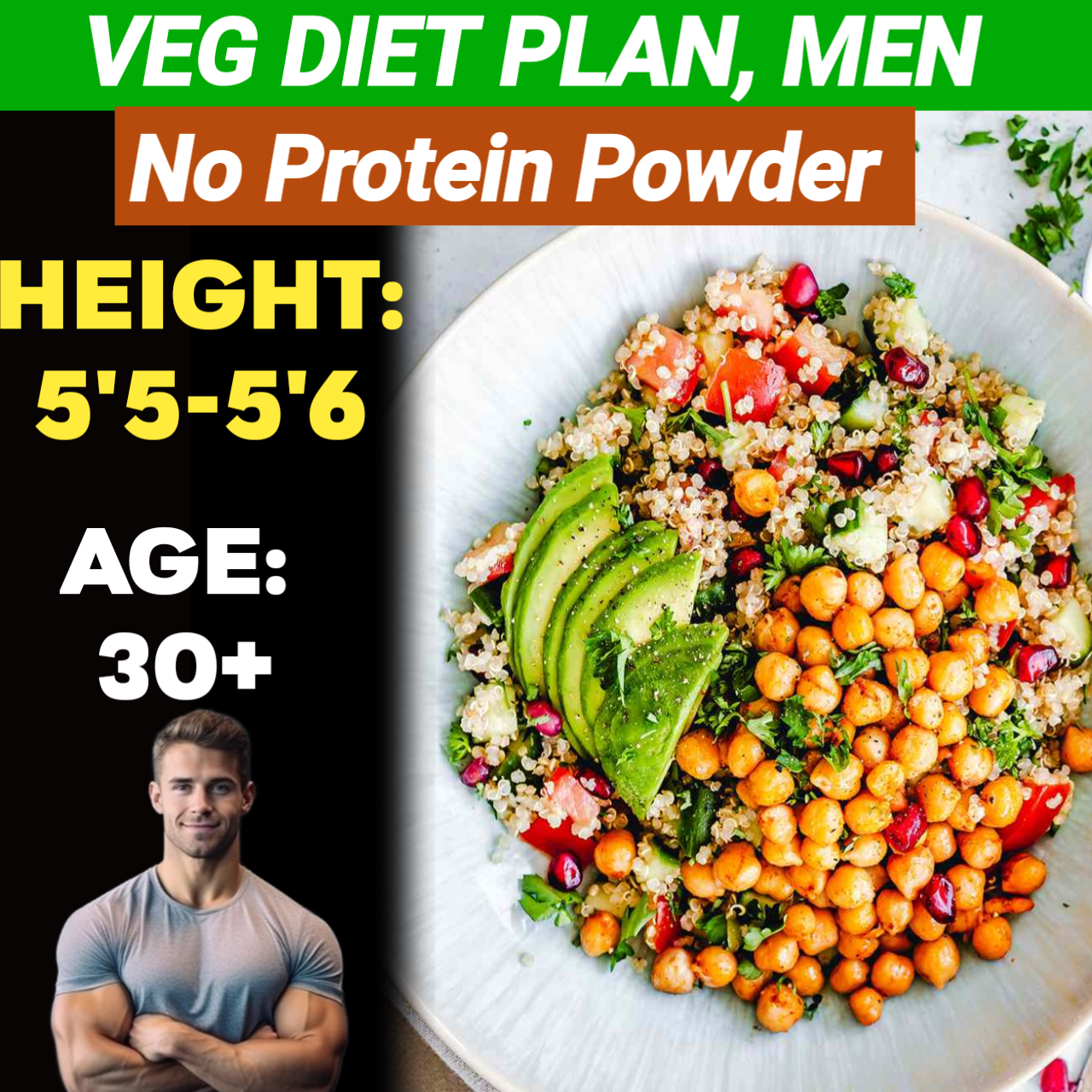 Height:5'5-5'6,Age:30+,Veg. NO PROTEIN POWDER Weight LOSS DIET PLAN for MEN.
