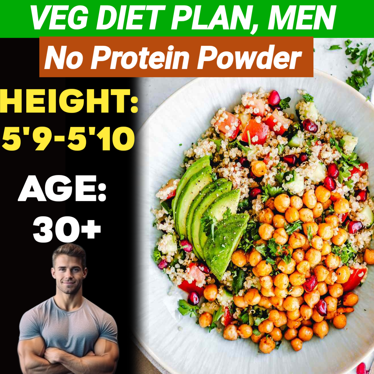 Height:5'9-5'10,Age:30+,Veg. NO PROTEIN POWDER Weight LOSS DIET PLAN for MEN.