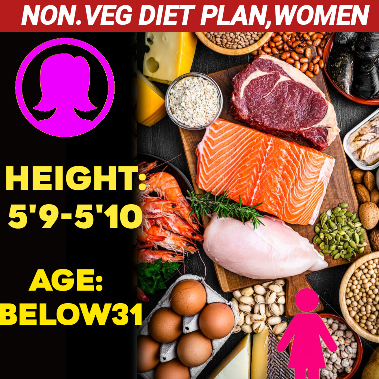 Height:5'9-5'10,Age:below31, Nonveg WEIGHT LOSS DIET PLAN for WOMEN.