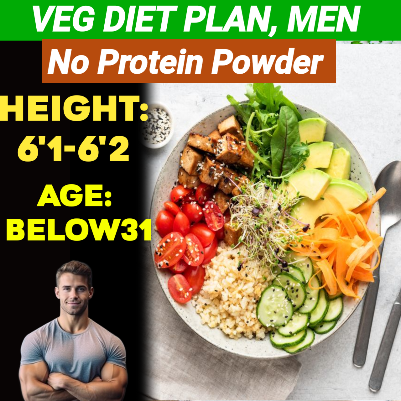 Height:6'1-6'2,Age: below31,Veg. NO PROTEIN POWDER Weight LOSS DIET PLAN for MEN.