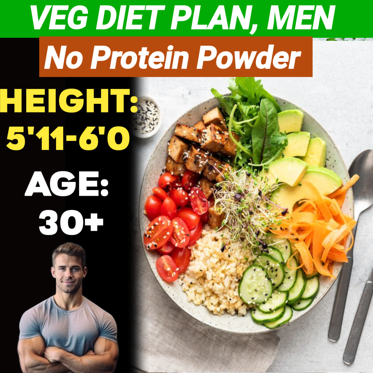 Height:5'11-6'0,Age:30+,Veg. NO PROTEIN POWDER Weight LOSS DIET PLAN for MEN.