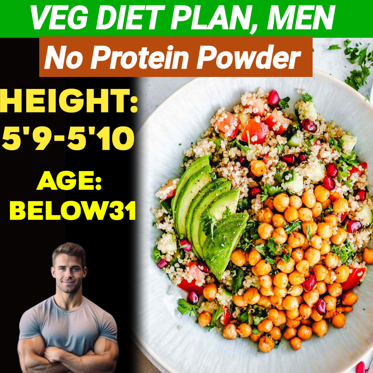 Height:5'9-5'10,Age: below31,Veg. NO PROTEIN POWDER Weight LOSS DIET PLAN for MEN.