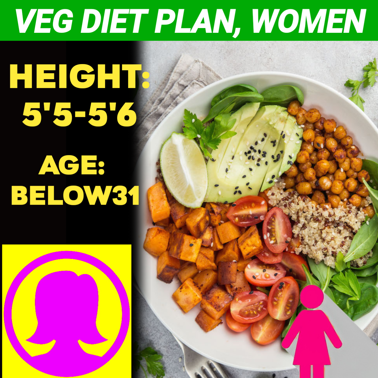 Height:5'5"-5'6",Age:Below31, Veg Weight Loss Diet Plan for WOMEN.