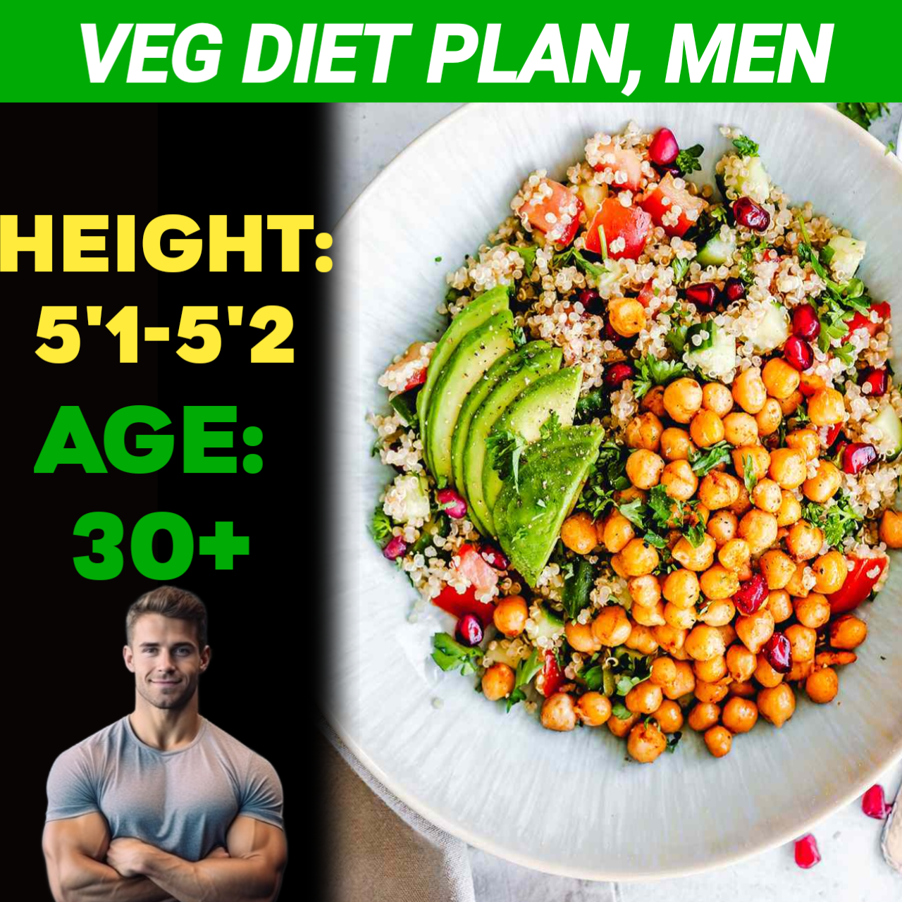 Height:5'1-5'2,Age: 30+,Veg. Weight Loss Diet Plan for Men.
