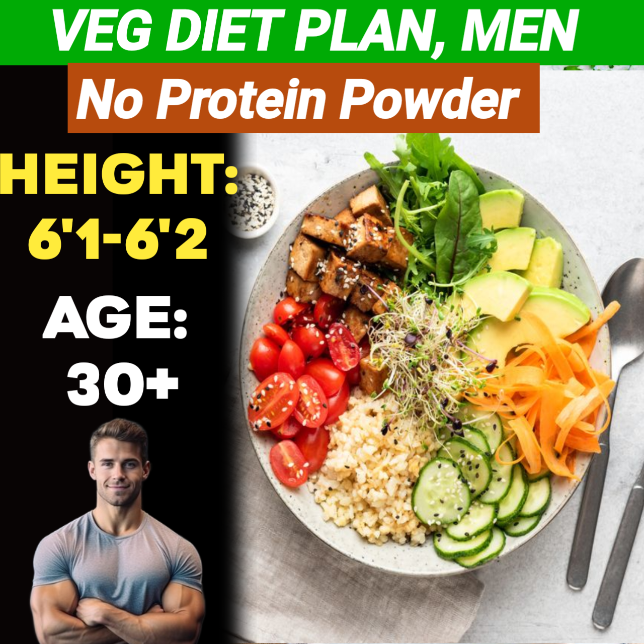 Height:6'1-6'2,Age:30+,Veg. NO PROTEIN POWDER Weight LOSS DIET PLAN for MEN.