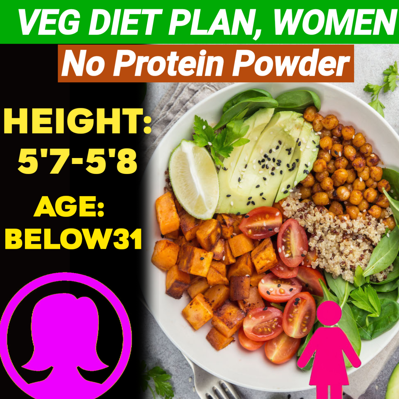 Height:5'7-5'8,Age: below31,Veg. NO PROTEIN POWDER Weight LOSS DIET PLAN for WOMEN.