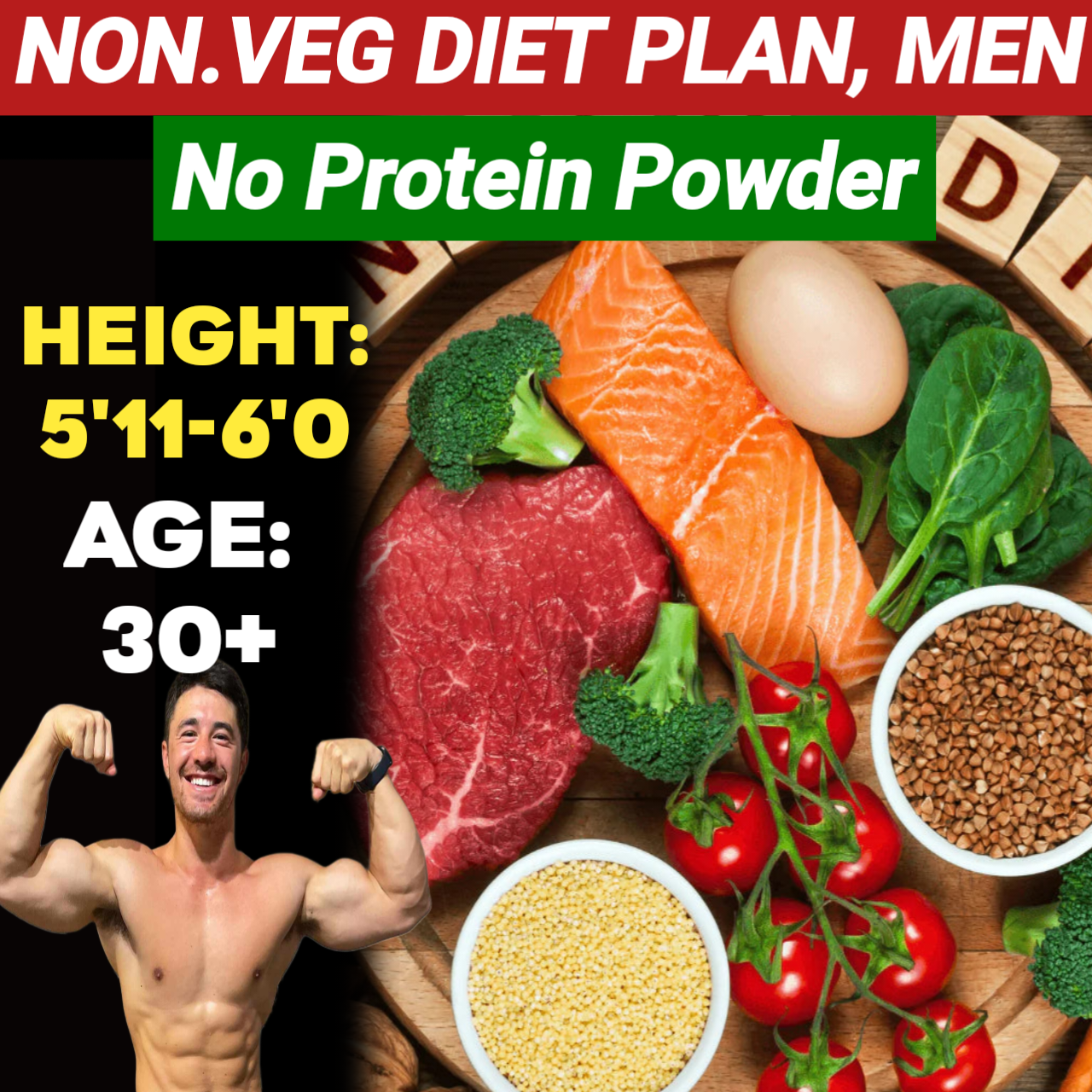 Height:5'11-6'0,Age: 30+,NonVeg. NO PROTEIN POWDER Weight LOSS DIET PLAN for MEN.
